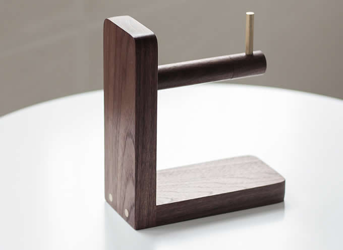  Black Walnut Wooden Toilet Paper Roll Holder 